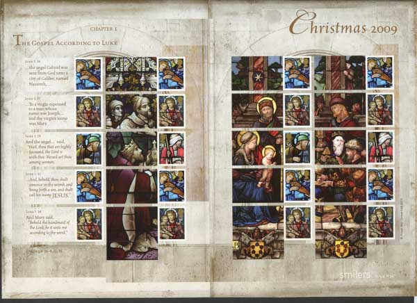 2009 GB - LS67 - "Christmas - The Bible" Smiler Sheet MNH